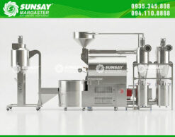 Máy rang được thiết kê bằng vật liệu chất lượng cao, đảm bảo an toàn vệ sinh thực phẩm