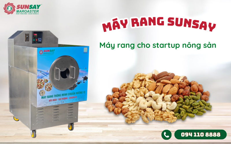 Máy rang cho startup nông sản