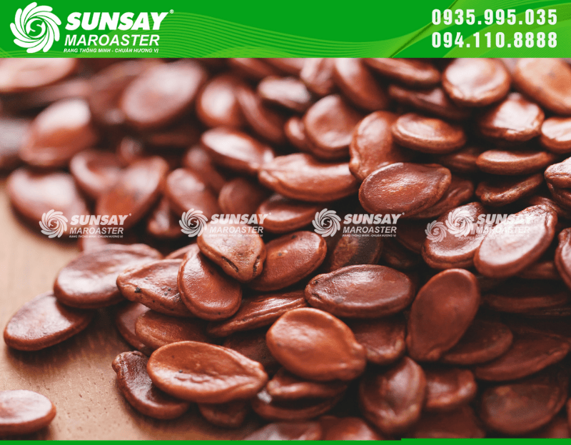 Hạt sau khi rang có màu đẹp, không bị nứt giúp tăng giá trị bán ra