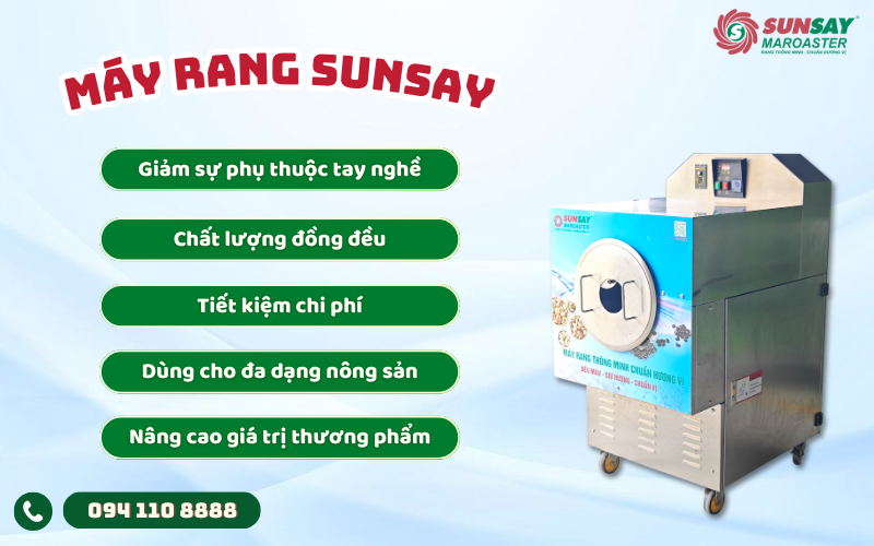 Máy rang dễ vận hành