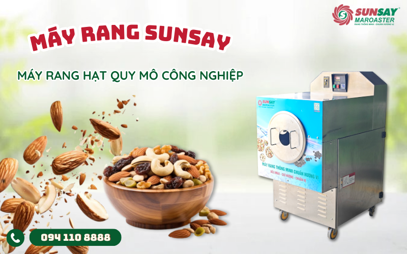 Máy rang hạt quy mô công nghiệp