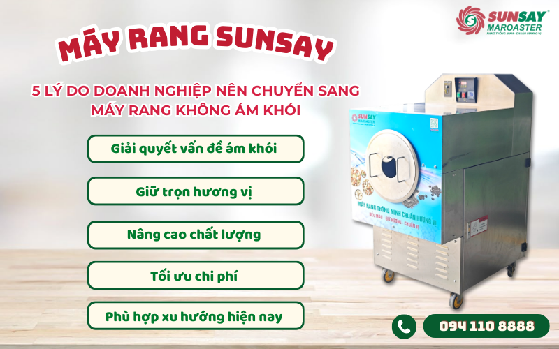 Máy rang không ám khói