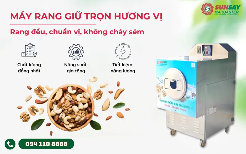Máy rang giữ trọn hương vị
