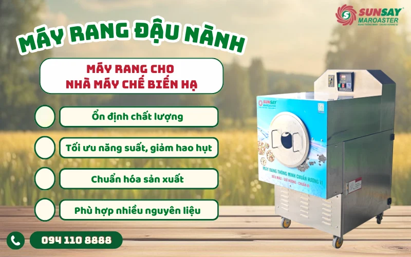 Máy rang cho nhà máy chế biến hạt